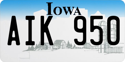 IA license plate AIK950