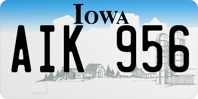IA license plate AIK956