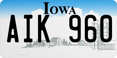 IA license plate AIK960