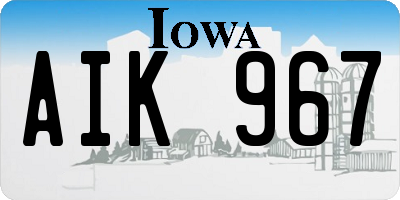 IA license plate AIK967