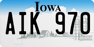IA license plate AIK970