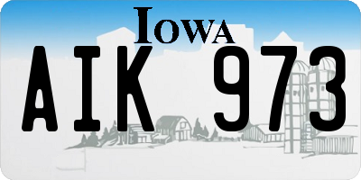 IA license plate AIK973