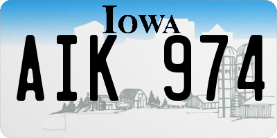 IA license plate AIK974
