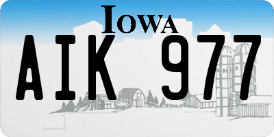 IA license plate AIK977