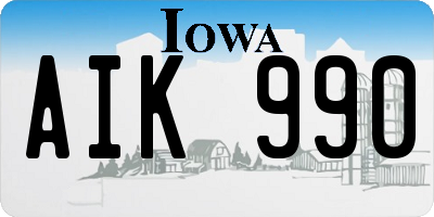 IA license plate AIK990