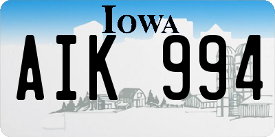 IA license plate AIK994