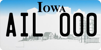 IA license plate AIL000