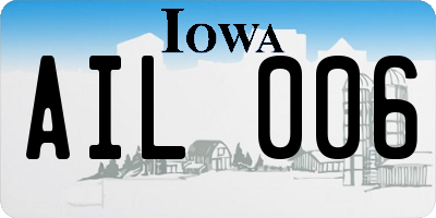 IA license plate AIL006