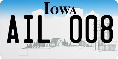IA license plate AIL008