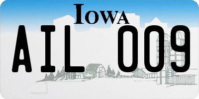 IA license plate AIL009
