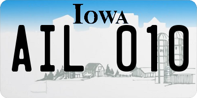 IA license plate AIL010