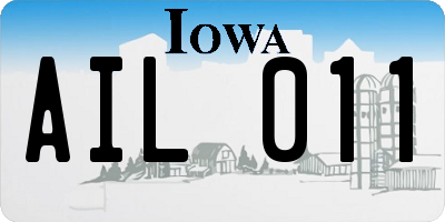 IA license plate AIL011