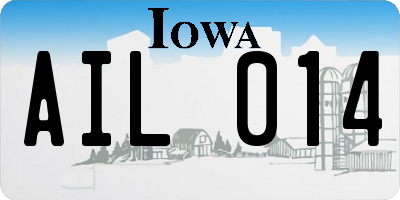 IA license plate AIL014