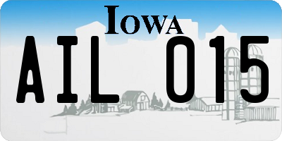 IA license plate AIL015