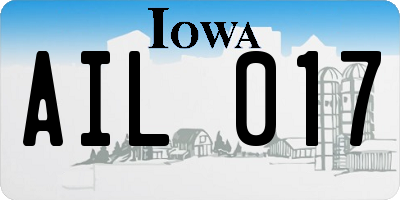 IA license plate AIL017