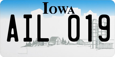 IA license plate AIL019