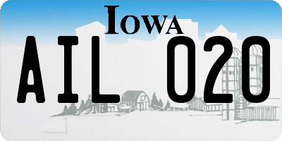 IA license plate AIL020