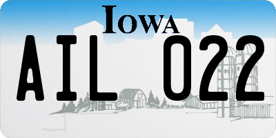 IA license plate AIL022