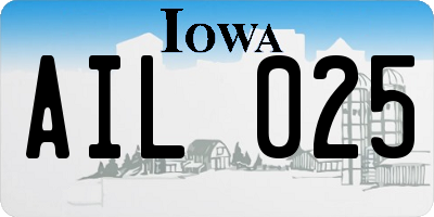 IA license plate AIL025