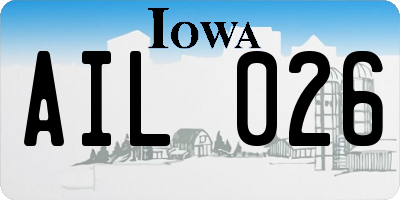 IA license plate AIL026