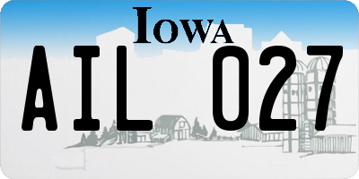 IA license plate AIL027