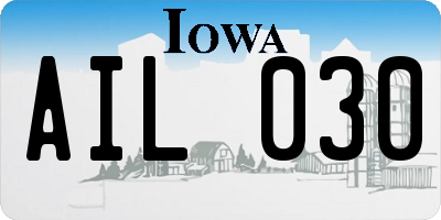 IA license plate AIL030
