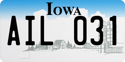 IA license plate AIL031