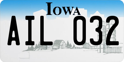 IA license plate AIL032
