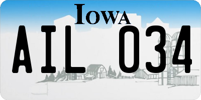 IA license plate AIL034