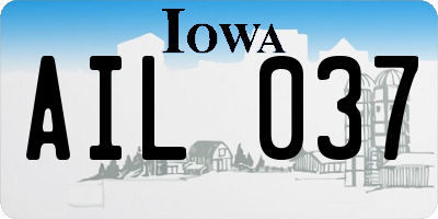 IA license plate AIL037