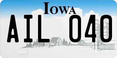 IA license plate AIL040