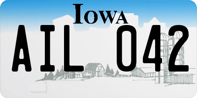 IA license plate AIL042
