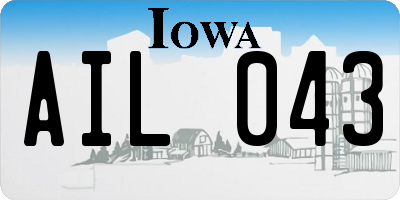IA license plate AIL043