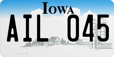 IA license plate AIL045