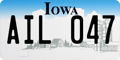 IA license plate AIL047