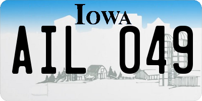 IA license plate AIL049