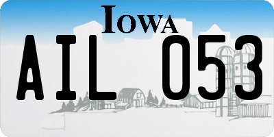 IA license plate AIL053