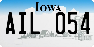 IA license plate AIL054