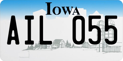 IA license plate AIL055
