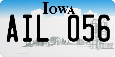 IA license plate AIL056