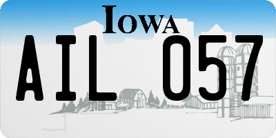 IA license plate AIL057