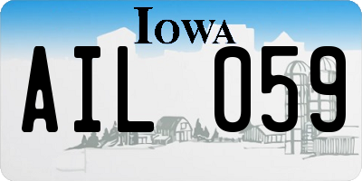 IA license plate AIL059