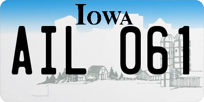 IA license plate AIL061