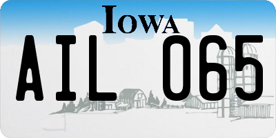 IA license plate AIL065