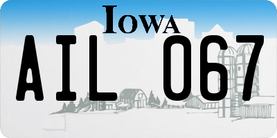 IA license plate AIL067