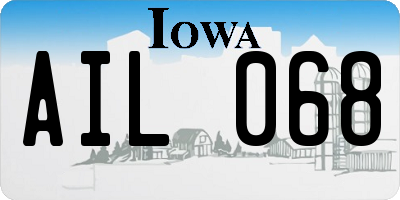 IA license plate AIL068