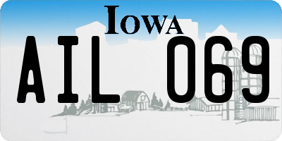 IA license plate AIL069