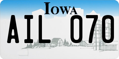 IA license plate AIL070