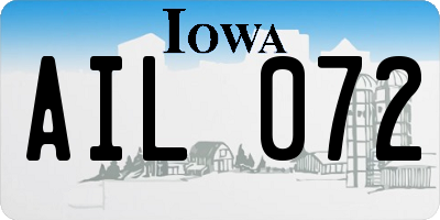 IA license plate AIL072