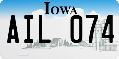 IA license plate AIL074